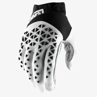 100% Airmatic Gloves Black/White MD