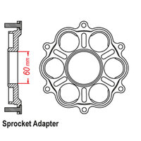 JT  Rear Alloy Sprocket Adaptor : Ducati 760B (6 BOLT) Product thumb image 2
