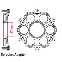 JT  Rear Alloy Sprocket Adaptor : Ducati 770B (6 BOLT) Product thumb image 2