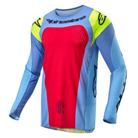 Alpinestars 2024 Techstar Ocuri Jersey Light Blue/Fluro Yellow/Red Berry Product thumb image 2