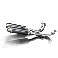 Honda GL1000K Goldwing 75-78 4 Into 2 Stainless 350MM Round Carbon Exhaust Syste Product thumb image 2