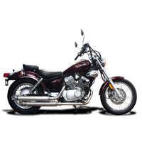 YAMAHA XV250S VIRAGO 1988-2020 550MM SLASH CUT 2-2 FULL EXHAUST SYSTEM Product thumb image 2