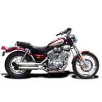 Yamaha XV535 Virago 87-03 410MM Turned Slash CUT Exhaust System Product thumb image 2
