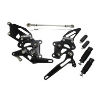 Accossato Adjustable Rearsets for Kawasaki Ninja 250R 2008 - 2012 black Product thumb image 2