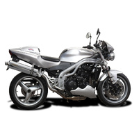 Triumph Speed Triple 955i 02-04 HI-LEVEL 450MM Oval Stainless Exhaust System Product thumb image 2