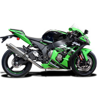 Kawasaki ZX10R Ninja ZX-10R 16-19 DE-CAT 450MM Oval Stainless Exhaust System Product thumb image 2