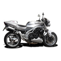 Triumph Speed Triple 955i 02-04 HI-LEVEL 350MM Oval Carbon Exhaust System Product thumb image 2