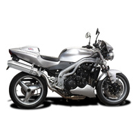 Triumph Speed Triple 955i 02-04 HI-LEVEL 420MM TRI-OVAL Stainless Exhaust System Product thumb image 2
