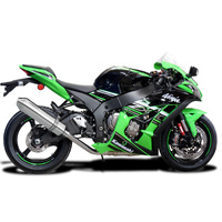 Kawasaki ZX10R Ninja ZX-10R 16-19 DE-CAT 420MM TRI-OVAL Stainless Exhaust System Product thumb image 2