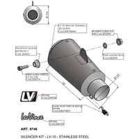 Leovince LV UNI Muffler KIT | LV-10 | Stainless | ?54mm Product thumb image 2