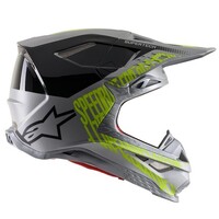 Alpinestars Supertech SM8 Triple Off Road Helmet Silver Black Yellow Product thumb image 3