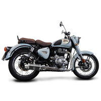 Royal Enfield 350 Bullet Classic 22-25 225MM Oval Carbon Full Exhaust System Product thumb image 3