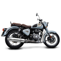 Royal Enfield 350 Bullet Classic 22-25 450MM Oval Stainless Full Exhaust System Product thumb image 3