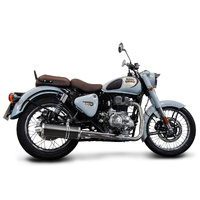 Royal Enfield 350 Bullet Classic 22-25 350MM Oval Carbon Full Exhaust System Product thumb image 3