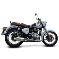 Royal Enfield 350 Bullet Classic 22-25 225MM Oval Stainless Full Exhaust System Product thumb image 3