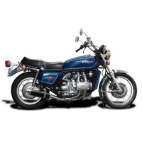 Honda GL1000K Goldwing 75-78 4 Into 2 Stainless 350MM Round Carbon Exhaust Syste Product thumb image 3