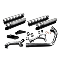 YAMAHA XV250S VIRAGO 1988-2020 550MM SLASH CUT 2-2 FULL EXHAUST SYSTEM Product thumb image 3
