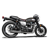 W650 W800 2019-2024 / Complete Systems 410mm Custom Silencers With Slash CUT END 304 Stainless Steel Product thumb image 3