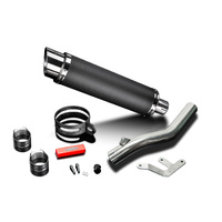 HONDA VFR800 HI-LEVEL 1998-2001 350MM ROUND CARBON EXHAUST SYSTEM Product thumb image 3