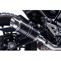 Triumph Speed 400 2024-2026 200MM Round Carbon Exhaust System Product thumb image 4