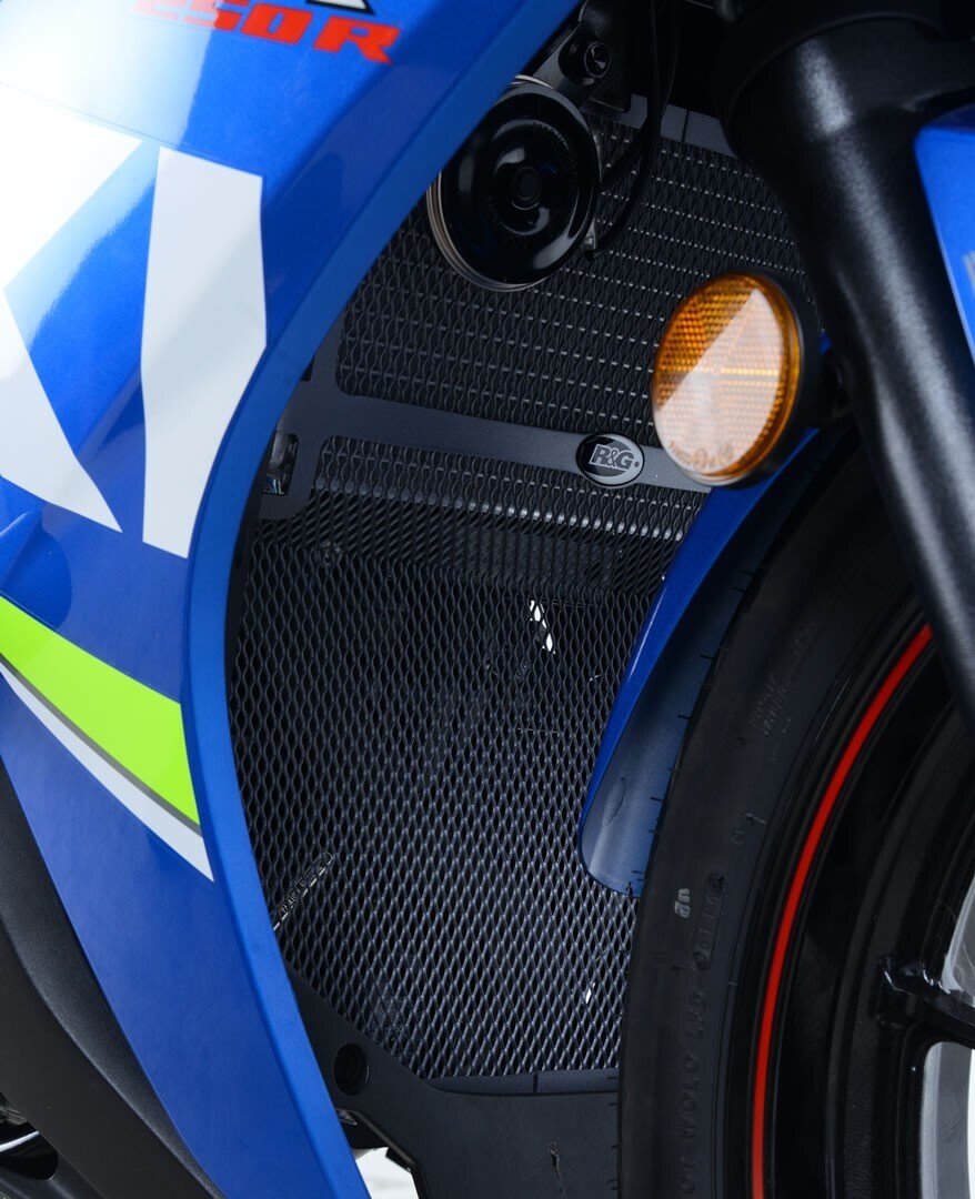 R&G RADIATOR AND DOWNPIPE GUARD  (ONE PIECE) SUZ GSX250R '17- (COLOUR:DARK BLUE) Product main image