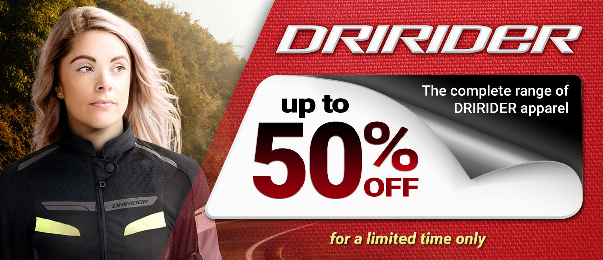 Dririder 15% off banner