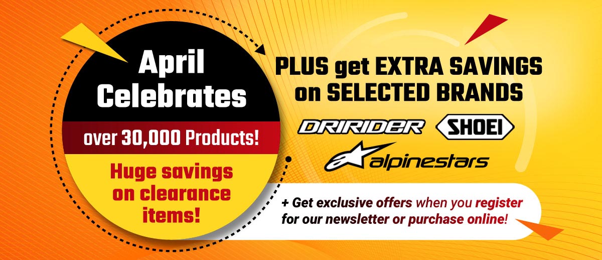 April Discounts on motorcycle accessory brands