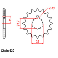 RK Front Sprocket - Steel  15T 630P sku:31-001-15