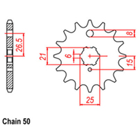 RK Front Sprocket - Steel 15T 530P sku:31-002-15