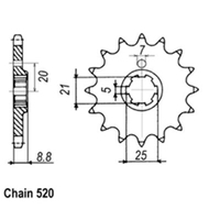 RK Front Sprocket - Steel  14T 520P sku:31-006-14