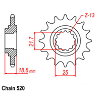 RK Front Sprocket - Steel  15T 520P sku:31-007-15