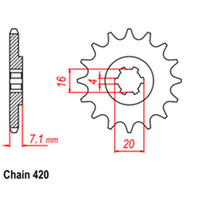 RK Front Sprocket - Steel  14T 420P sku:31-02B-14