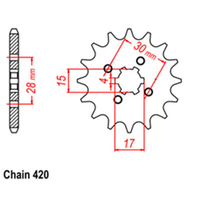 RK Front Sprocket - Steel  13T 420P D/D