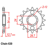 RK Front Sprocket - Steel  15T 630P sku:31-042-15