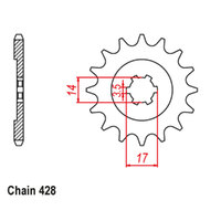 RK Front Sprocket - Steel  14T 428P sku:31-046-14