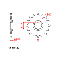 RK Front Sprocket - Steel  14T 520P sku:31-054-14