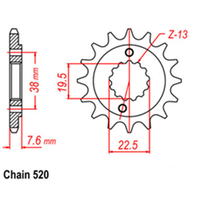 RK Front Sprocket - Steel  15T 520P sku:31-070-15 Product thumb image 1