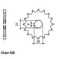 RK Front Sprocket - Steel  13T 428P sku:31-074-13