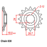 RK Front Sprocket - Steel  15T 630P sku:31-083-15