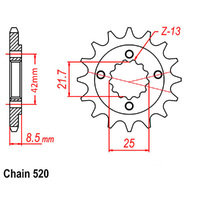 RK Front Sprocket - Steel  16T 520P D/D