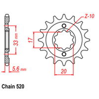 RK Front Sprocket - Steel  14T 520P sku:31-113-14