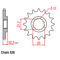 RK Front Sprocket - Steel  12T 520P sku:31-127-12