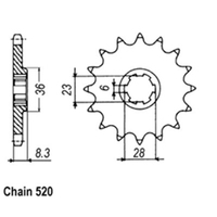 RK Front Sprocket - Steel  14T 520P sku:31-142-14 Product thumb image 1