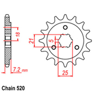 RK Front Sprocket - Steel  16T 520P sku:31-14A-16