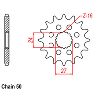RK Front Sprocket - Steel  16T 530P sku:31-15H-16
