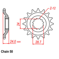 RK Front Sprocket - Steel  17T 530P sku:31-162-17