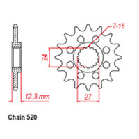 RK Front Sprocket - Steel  17T 520P sku:31-17H-17