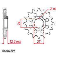 RK Front Sprocket - Steel  16T 525P sku:31-17K-16