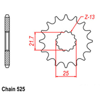 RK Front Sprocket - Steel  16T 525P sku:31-185-16