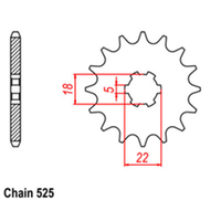 RK Front Sprocket - Steel  15T 525P sku:31-187-15